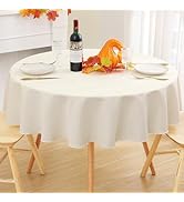 smiry Round Table Cloth, Waterproof Anti Scratch Polyester Tablecloth, Decorative Washable Fabric...