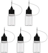 Juroicessry 5Pack 5ML Precision Needle Tip Glue Bottles - Blunt Tip Applicator Squeeze Bottles fo...