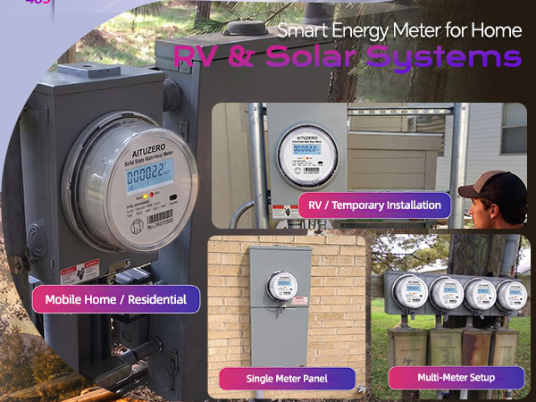 kwh meter submeter ansi 2s plugin bidirectional modbus pulse solidstate rental billing rv garage