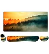 Lauspuck Keyboard Mouse Pad Set, Extended Gaming Mouse Pad +Keyboard Wrist Support +Mouse Wrist R...