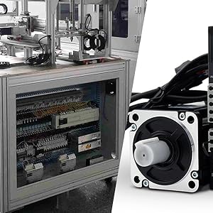 Split image: left shows industrial control panel, right displays colorful LED-lit computer components including fans and cooling systems with rainbow lighting effects.