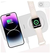 Wireless Charger iPhone 15W Dual Wireless Charging Pad Mat Wireless Charging Station 2 in 1 Kids ...