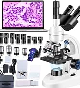 Trinocular microscope for adult H10x and WF25x eyepieces 40X-5000X magnification, digital laborat...