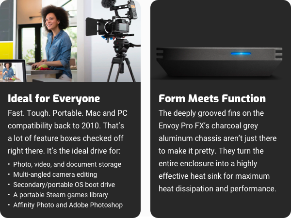 Fast. Tough. Portable. Mac and PC compatibility back to 2010.