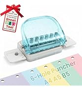 Spiral Binding Machine, Portable 6-Hole Mini Hole Punch,Comb Binder for Letter Size, A4,A5,B5,DIY...