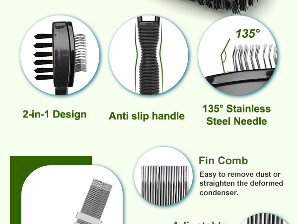 Air Conditioner Coil Cleaning Brush Fin Comb Straightener 2 PCS