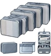 Easortm Packing Cubes for Suitcases 9 Set, Luggage Organizer Bags Travel Bags Organizer for Lugga...