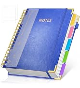 Hardcover Spiral Notebook Journal with Removable PVC Dividers - 8'' x 10'' Large 300 Pages B5 Har...