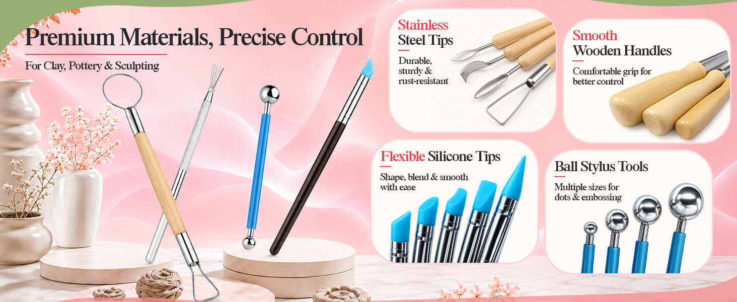 clay tools pottery tools polymer clay tools air dry clay tools clay sculpting tools
