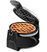 Holstein Housewares Rotary Waffle Maker with Non-Stick Coating, Stainless Steel - Delicious Waffl...