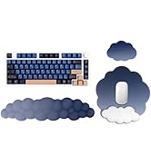 GEKUCAP Cloud Mouse Pad Wrist Support Keyboard Wrist Rest Set with Ergonomic Memory Foam, Non-Sli...