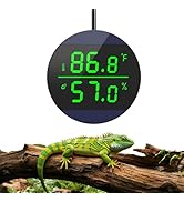 QZQ Reptile Tank Thermometer Hygrometer, LED Digital Reptile Thermometer and Humidity Gauge for R...