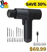 HOTO Cordless Brushless Drill 12V, LED Display Screen, 30 Precision Gears, 2 Working Modes, 2000m...