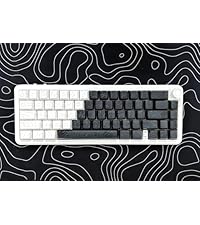 dagaladoo Double Shot PBT keycap Set,White and Black Topographic Keyboard keycaps 60 75 100 Percent,...