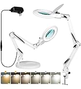 10X Magnifying Glass with Light and Stand, KIRKAS upgrade Infinite color Modes &amp; stepless dimming...