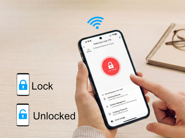 Check current lock or unlocked status anytime anywhere with mobile app
