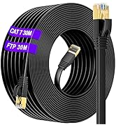 Cat 7 Ethernet Cable 100FT High Speed Outdoor Cat 7 LAN Network Cable 10Gbps 600Mhz with Gold Pla...
