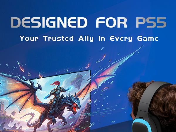 wireless gaming headset for ps5 with mic low latency bluetooth gaming headphones