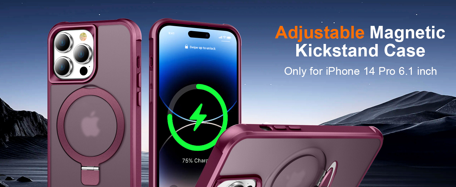 iPhone case with stand magsafe ring magnetic