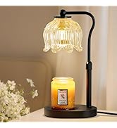 CASTLELIFE Candle Warmer Lamp with Timer &amp; Stepless Dimming, Height Adjustable Electric Wax Warme...