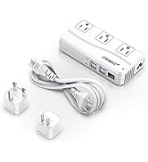 BESTEK Universal Travel Adapter 220V to 110V Voltage Converter with 0-2.4A 4 Port USB Charging an...