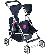 Double Baby Doll Stroller for Twin Dolls | Toy Doll Stroller for Toddlers, 4 Year Old, 5 Year Old...