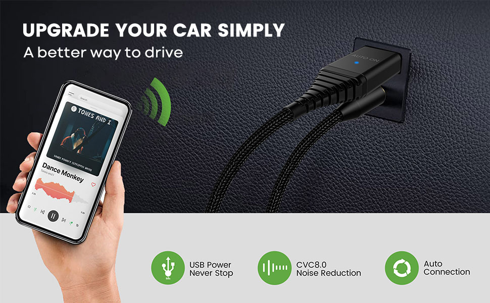 usb cable connected to a car