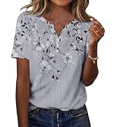 Zeagoo Womens Summer Tops Casual Short Sleeve V Neck Shirts Business Dressy Work Blouses