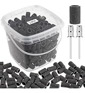 Rolybag Nail Sanding Bands 240 Grit Extreme Fine 200Pcs Black Professional Bands and 2Pcs Nail Dr...