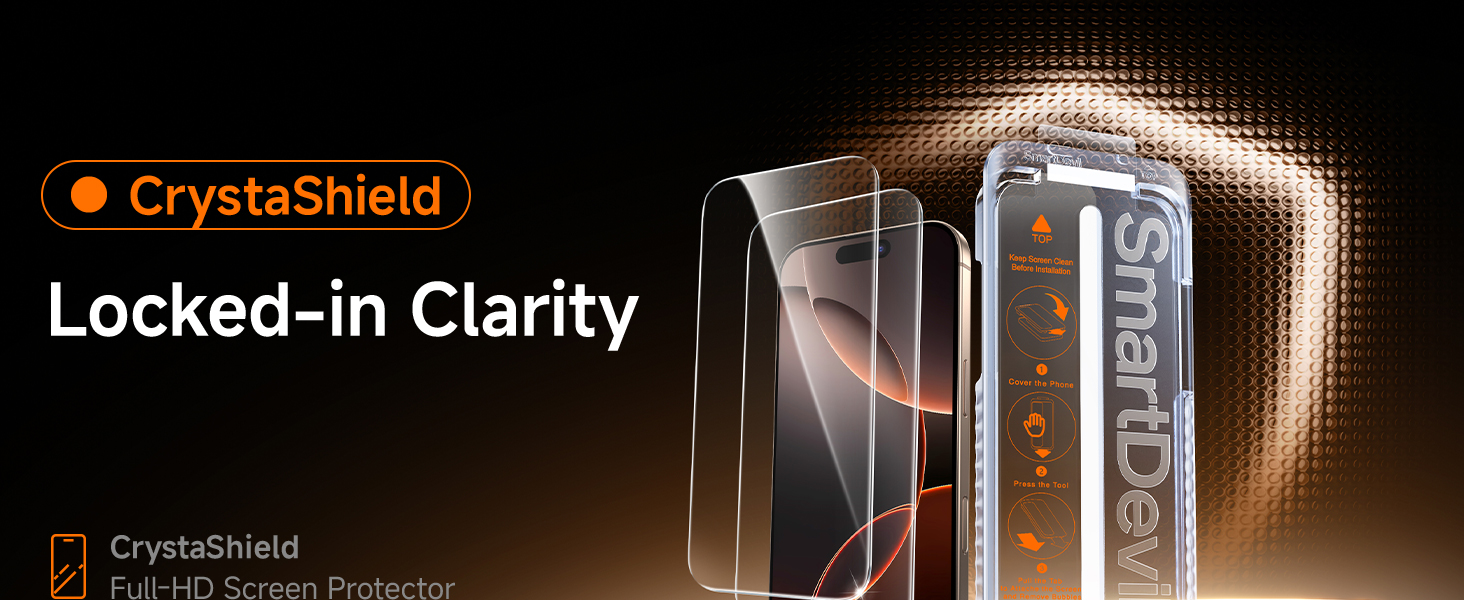 SMARTDEVIL HD Clear Screen Protector for iPhone 16 Pro Max and iPhone 16 Pro