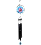 MUMTOP Solar Wind Chimes for Outside - Flower Deep Tone Memorial Sympathy Wind Chimes Outdoor Uni...
