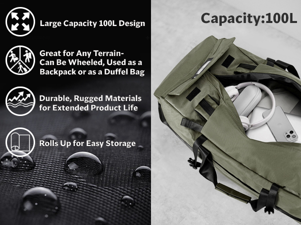 rolling duffel bag