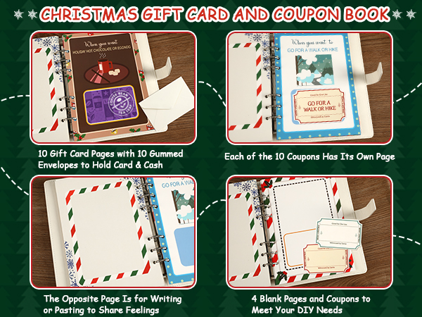 christmas gift card and coupon book