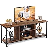 WLIVE TV Stand up to 65 Inch TV, 55" Entertainment Center, Industrial TV Console with Open Storag...