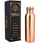 SPN-FOR1 Plain Copper Water Bottle 34 Oz Leak Proof 100% Pure Ayurvedic Copper Vessel with Li...