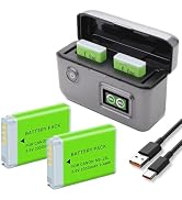 2Pack NB-13L 2050mah Battery, Dual-Slot Smart LCD Display Charger for Canon PowerShot G7 X Mark I...