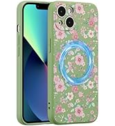 RALEAVO Magnetic for iPhone 15 Case [Compatible with MagSafe],Cute Floral Pattern Cover for Girls...