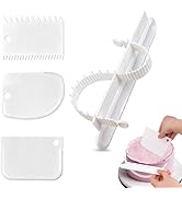 4Pcs Cake Decorating Tools Set, 1 Cake Arch Guide Tool &amp; 3 Cake Scraper Smoother, Adjustable Arc ...