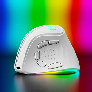 IFYOO 2.4G and BT 5.1 Dual Mode RGB Rechargeable Wireless Vertical Ergonomic Mouse PC Windows 11 10