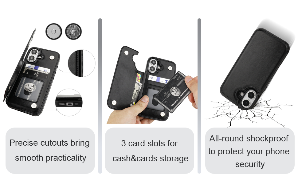 Wallet Case for iPhone 16 withe Card Holder