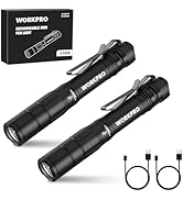 WORKPRO Rechargeable Pen Light, Mini Flashlight, 2 Pack Ultra-Compact EDC Flashlight, Pocket Flas...