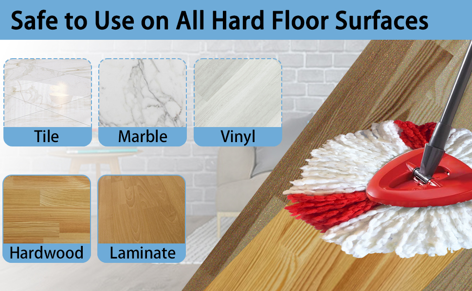 Mop Refill Heads Replacements Compatible with O-Ceda Spin Mop 1-Tank System- Easy to Replace.