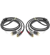 RCA to 3.5mm Cable, Aux to RCA Headphone Male to Male Jack Adapter Nylon Braided 1/8 to RCA Audio...