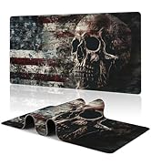 American Flag Skull Large Mouse Pad Skull Desk Mat for Desktop, Large Gaming Mouse Pad, XXL Desk ...