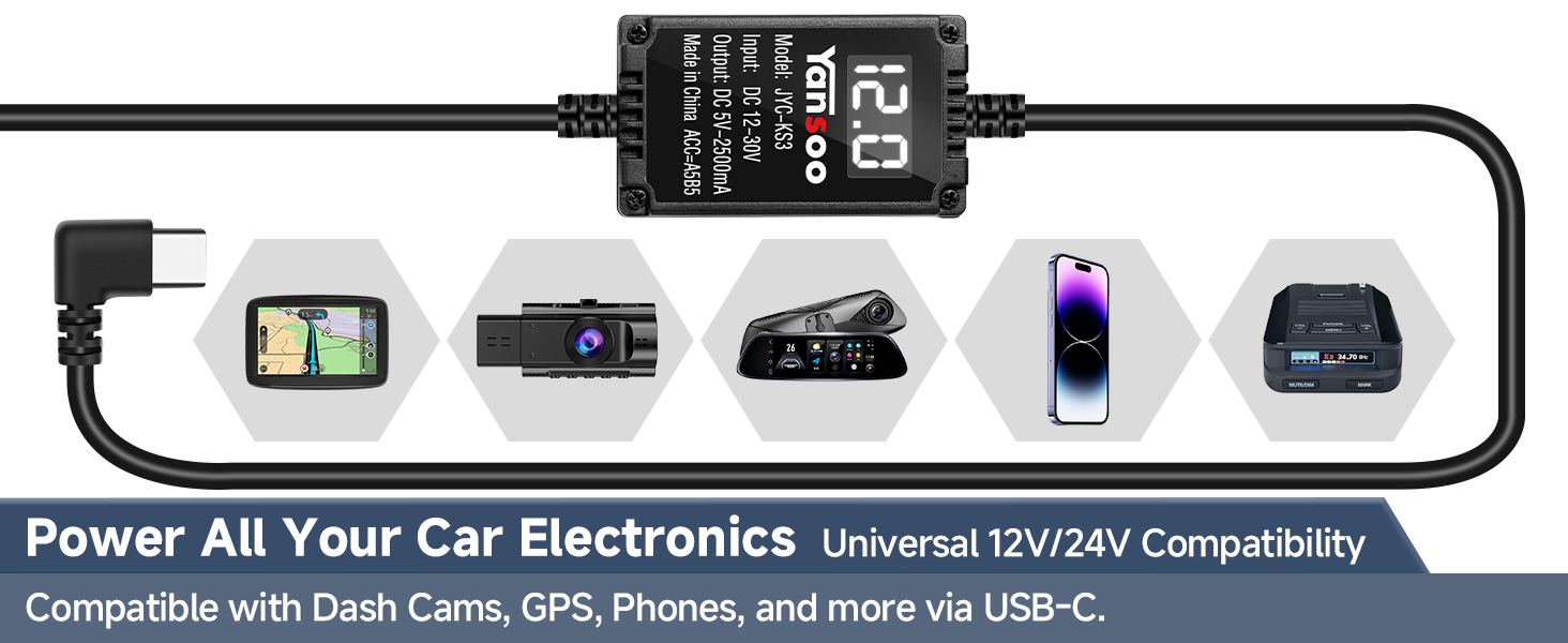 Dash Camera Hardwire Kit USB-C Hardwire Kit