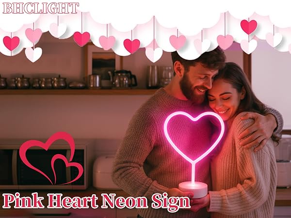 neon heart light