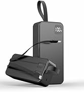 Portable Charger 30000mAh Power Bank -Portable Battery with 2 Built in Cables PD QC4.0 22.5W Fast...