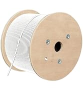 LEKVKM Cat8 Bulk Ethernet Cable 650FT Round S/FTP Outdoor&Indoor Heavy Duty High Speed Cat8 LAN N...