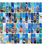 300PCS Ocean Bulk Bookmarks for Kids Classroom 60 Designs Cool Ocean Bookmarks Cute Book Mark Dou...