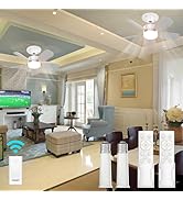 aupuslite 2 Pack 20" Socket Fan Light with Remote 30W 2000 Lumens, 3 Colors 3000-6000K Light Bulb...